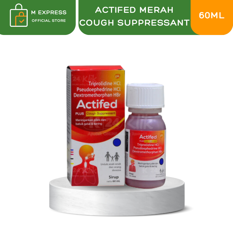 MEGAMART | Actifed merah plus cough suppressant untuk batuk kering dan pilek