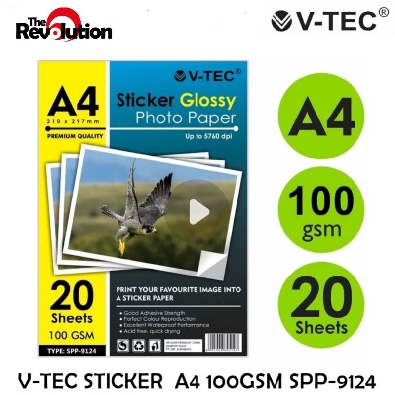 

Vtec Sticker Glossy A4 100gsm