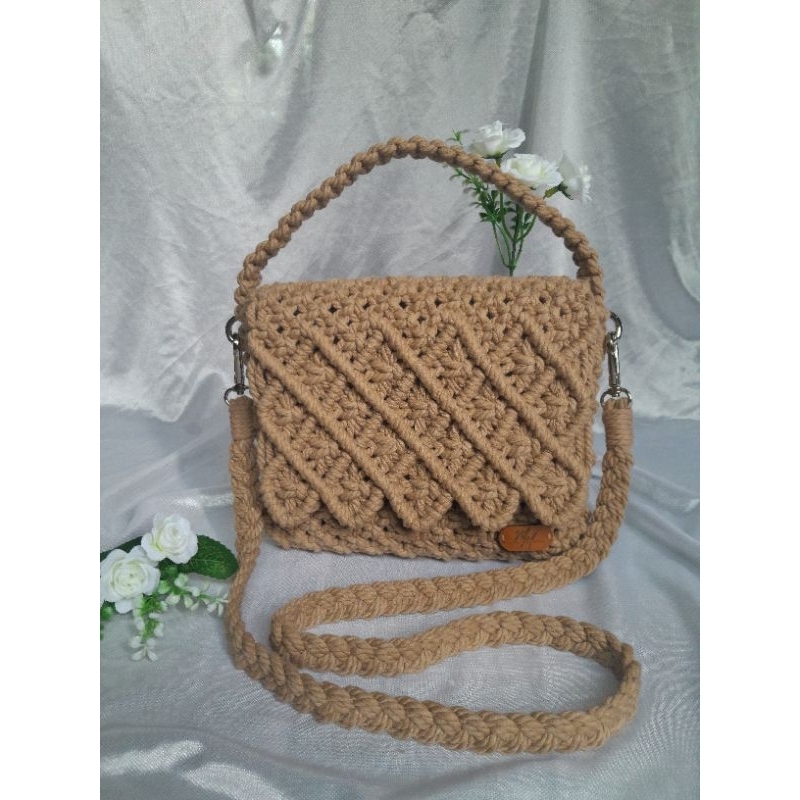 Macrame Bag | Macrame Sling Bag | Macrame Hand Bag | Tas Macrame