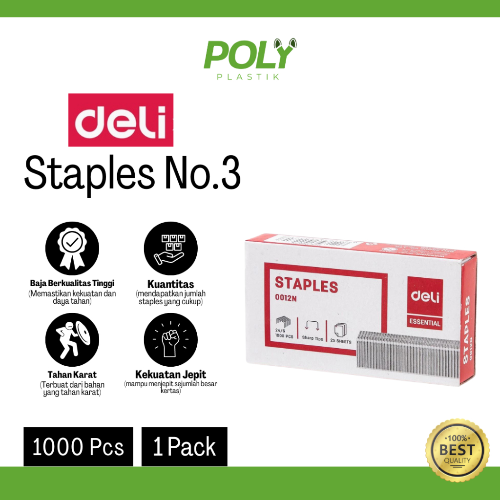 

Deli Isi Ulang Refill Staples Anti karat ujung runcing untuk hasil yang maksimal E0012N