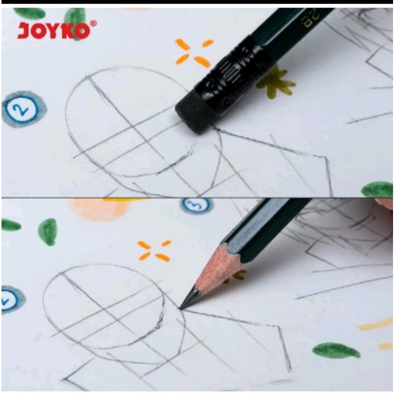

Pensil 2B Joyko P-88ER 1pc ada penghapusnya/pensil