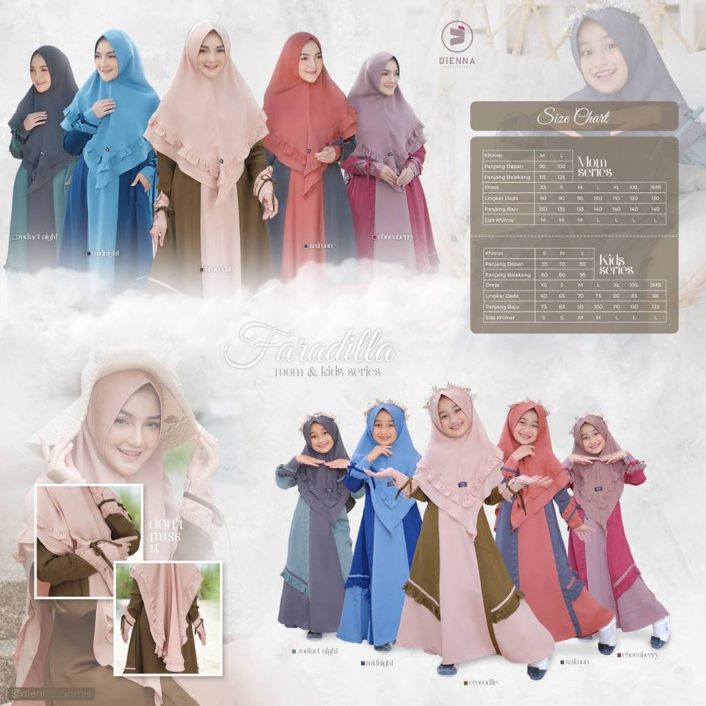 DIENNA FARADILLA KIDS DRESS ONLY - GAMIS ANAK BUAT SEKOLAH -MENGAJI -DRESS DAILY - DRESS POLOS - DRE