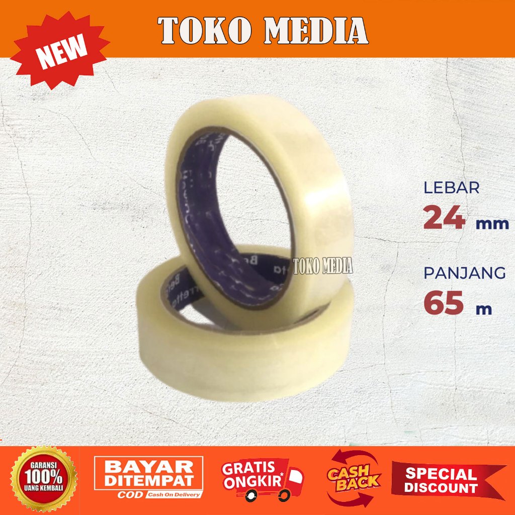 

Lakban Selotip isolasi Opp uk. 1 inch Panjang 72 yard