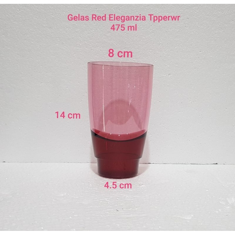 Gelas Red Eleganzia Tupperware (1) 475 ml
