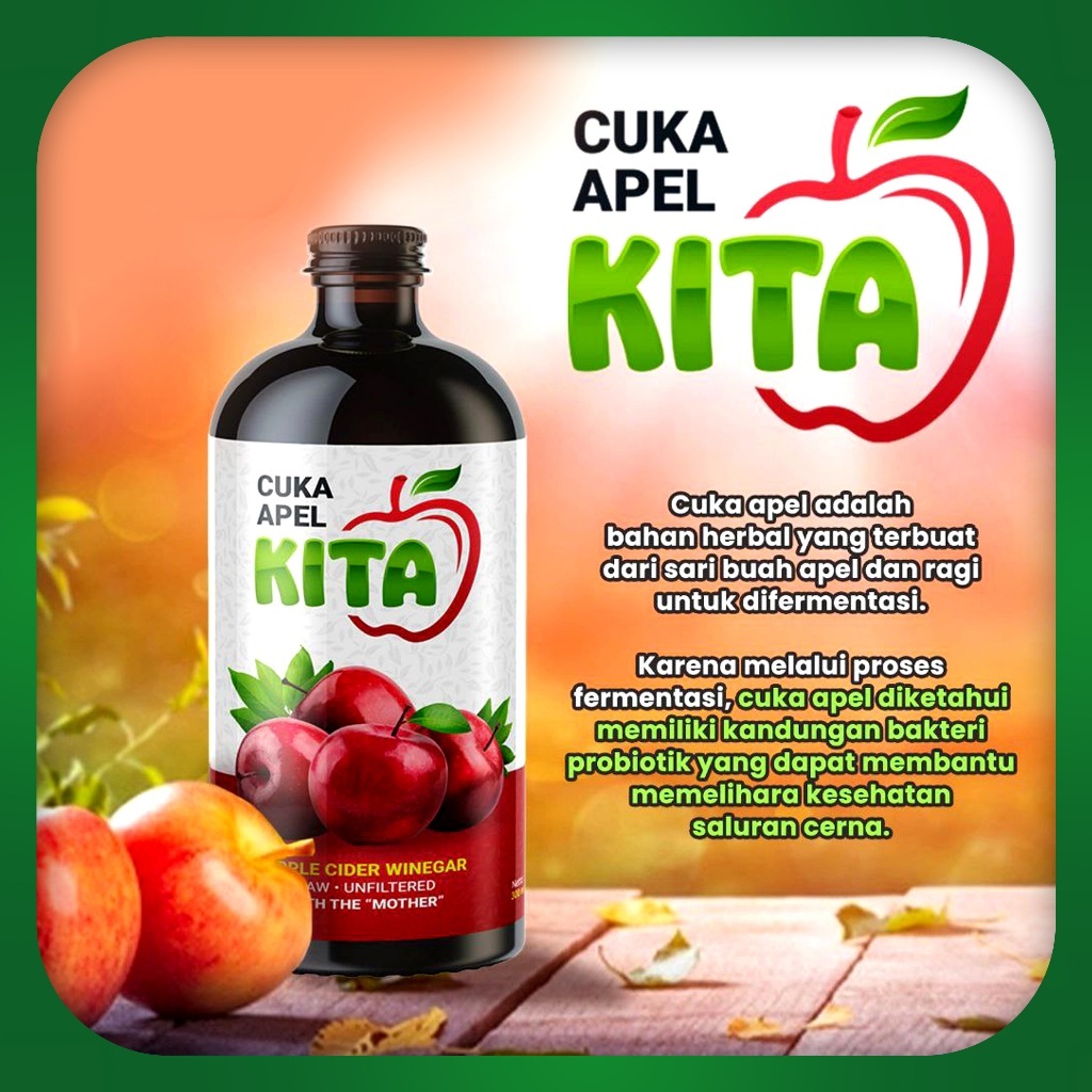 

Cuka Apel Kita - Organic Apple Cider Vinegar Original 100% Penurun Berat Badan Ampuh Halal