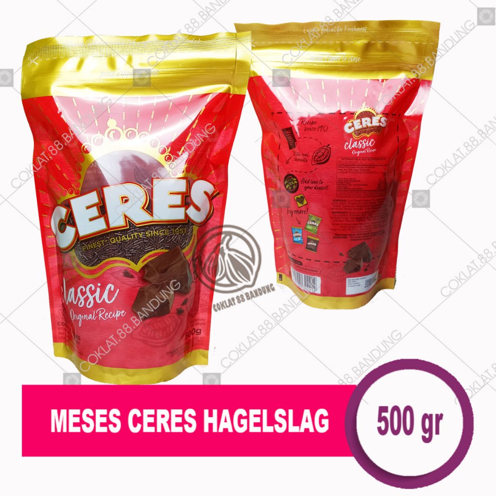 

MESES CERES HAGELSLAG 500GR COKLAT, MEISES CERES ZIPLOCK 500 GRAM COKELAT CLASSIC