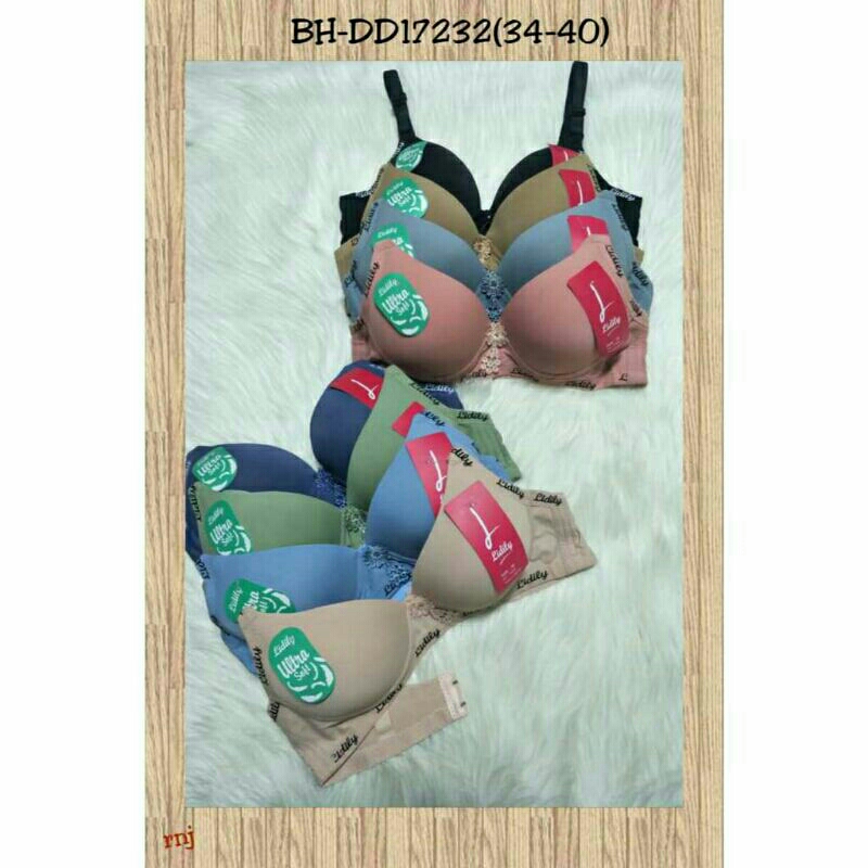 2pc lidily bra BH DD 17232 TANPA KAWAT ULTRA SOFT CUP B TO C CASUAL STYLE LEMBUT FULL CUPP