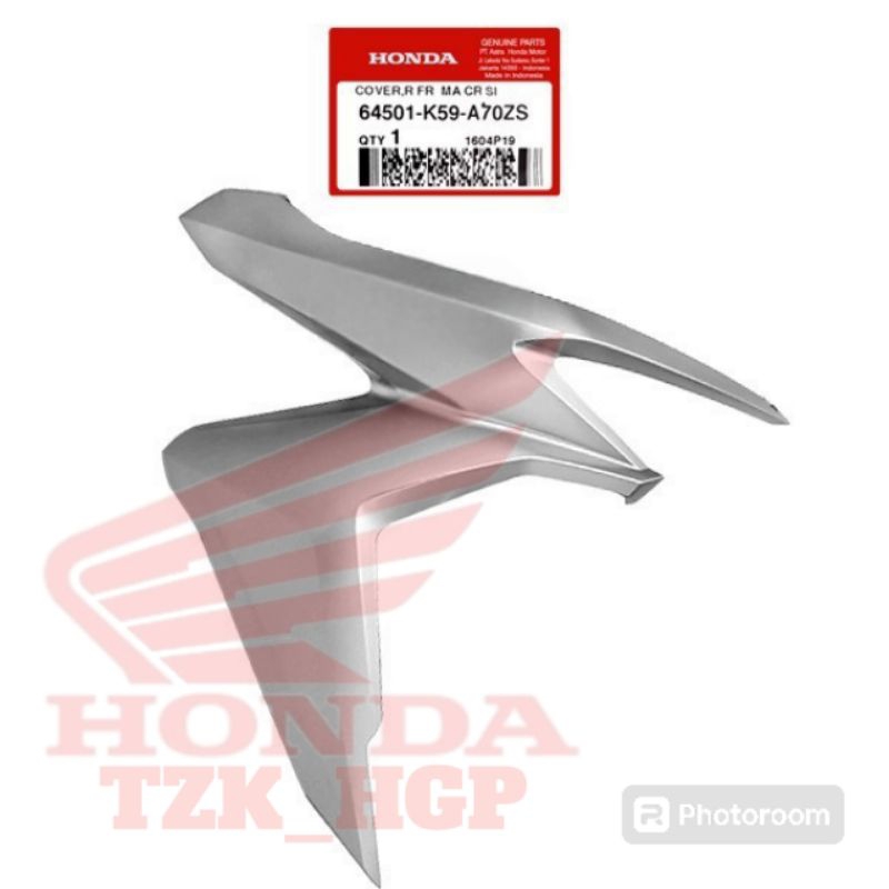 64501-K59-A70ZS Cover sayap depan samping kanan Vario 150 led new 2018 - 2021 silver doff original
