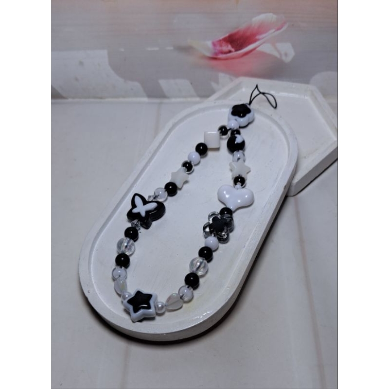 phone strap /strap hp/gantungan hp elcee hitam putih