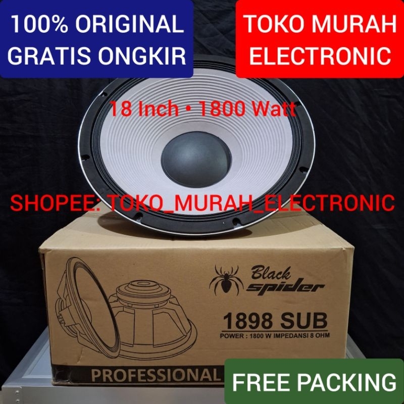 TME - Speaker Black Spider BS 1898 SUB 18 Inch Original Max Power 1800 Watt