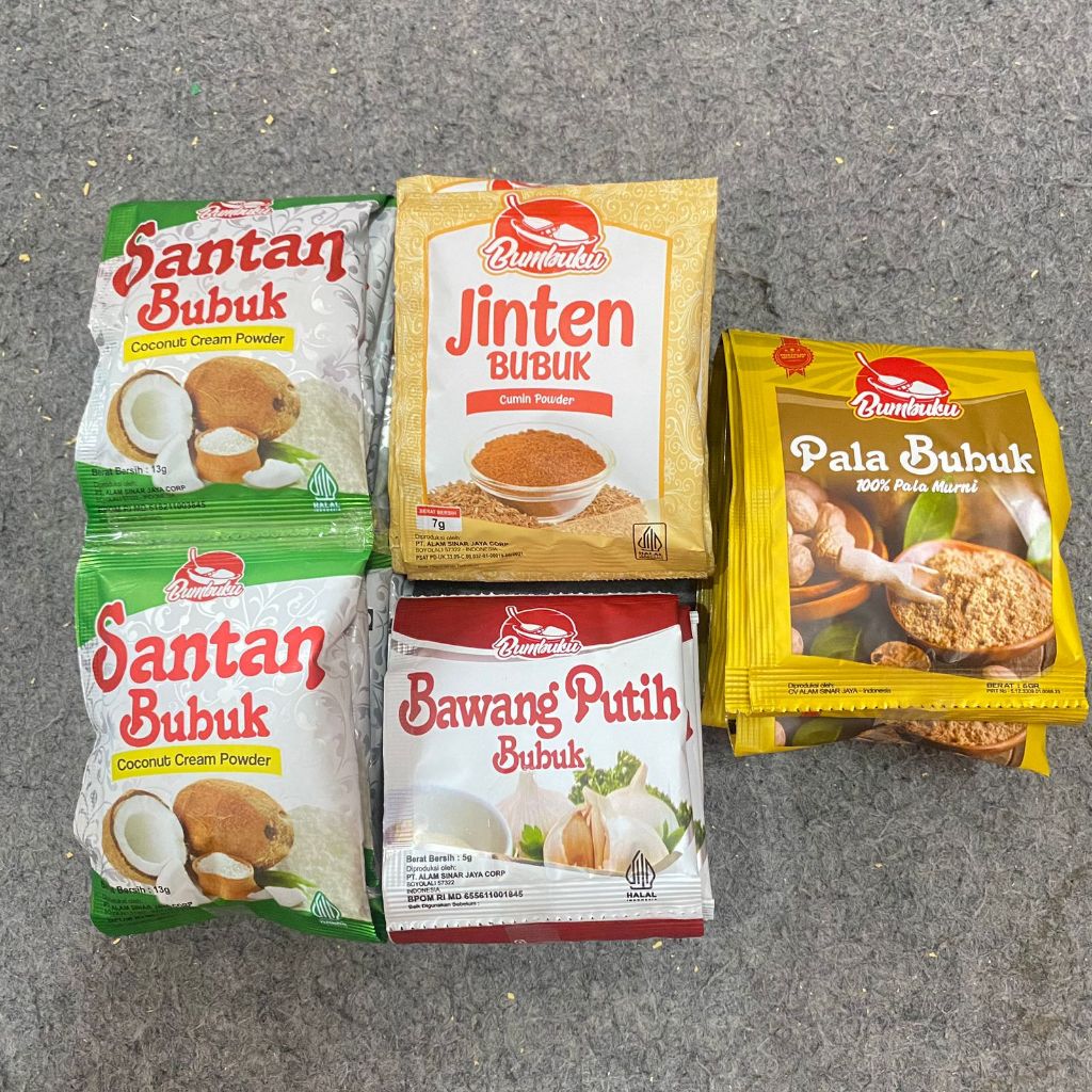 

BUMBUKU Bumbu Bubuk Bawang Putih Kemiri Jinten Pala Santan All varian