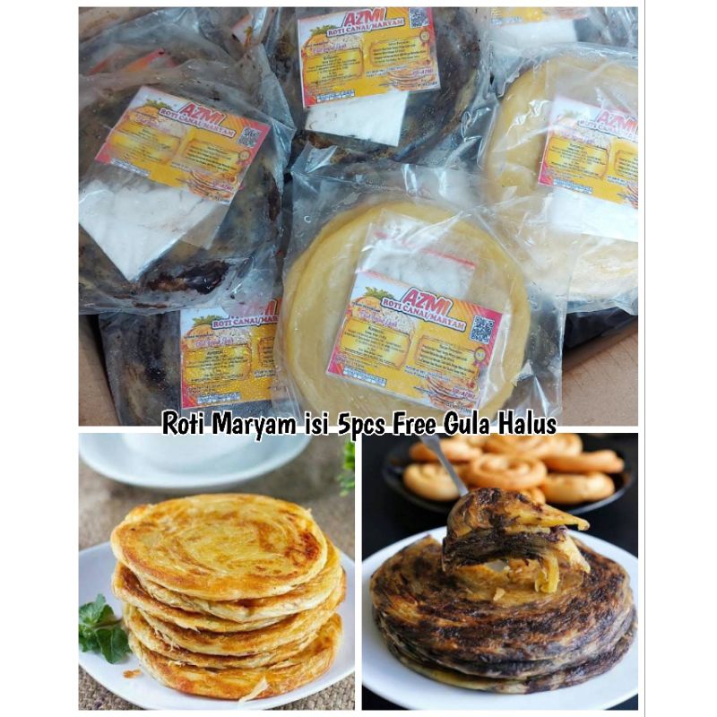 

Roti Maryam Azmi isi 5pcs free gula halus