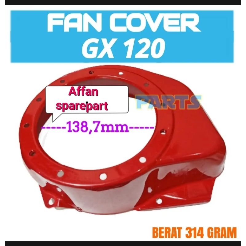 TUTUP MESIN HONDA GX 120 , COVER FAN GX 120 ASLI TOKEI .