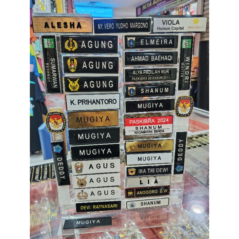 

Nama Dada Costume | Papan Nama Bisa Nego | Name Tag