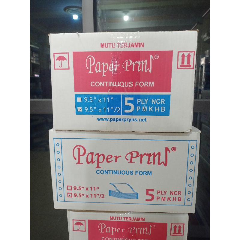

CONTINUOS FORM PAPERPRYNS 9,5 X 11/2 5PLY PRS NCR (BAGI 2)