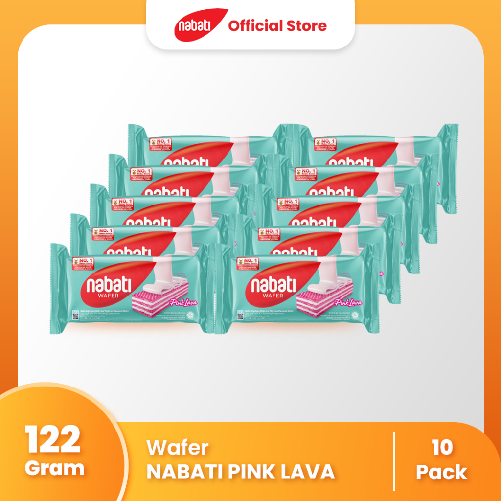 

[Bundle Pack Isi 10] Nabati Wafer Pink Lava 122g