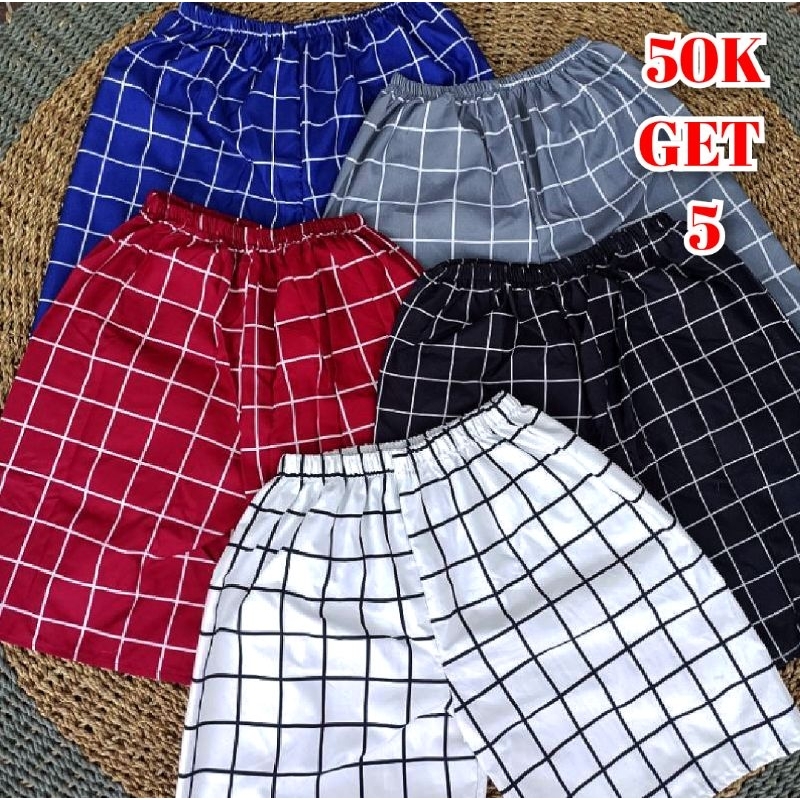 Celana Kolor Boxer Motif Tartan Kotak-kotak Dapat 5, Celana Boxer Pria Wanita Distro Dewasa