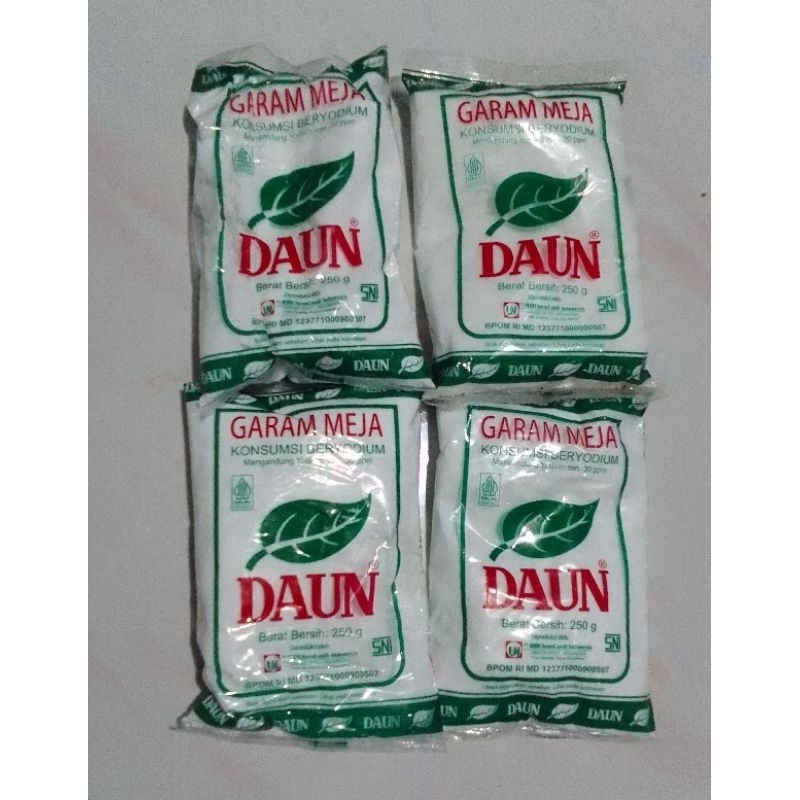 

Garam Meja Beryodium Cap Daun 250gr