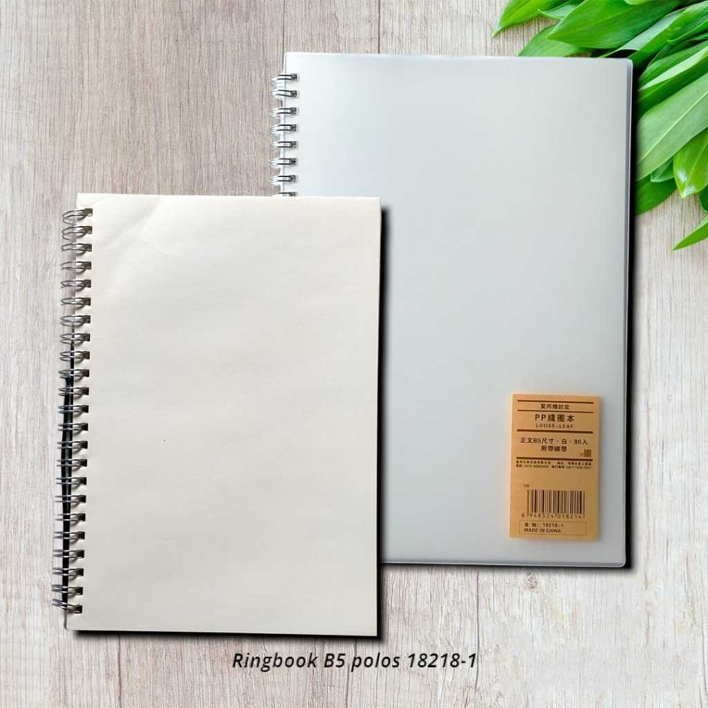 Buku Tulis Notebook Spiral Polos Kotak Titik Garis Ringbook B5 Cover Putih Polos