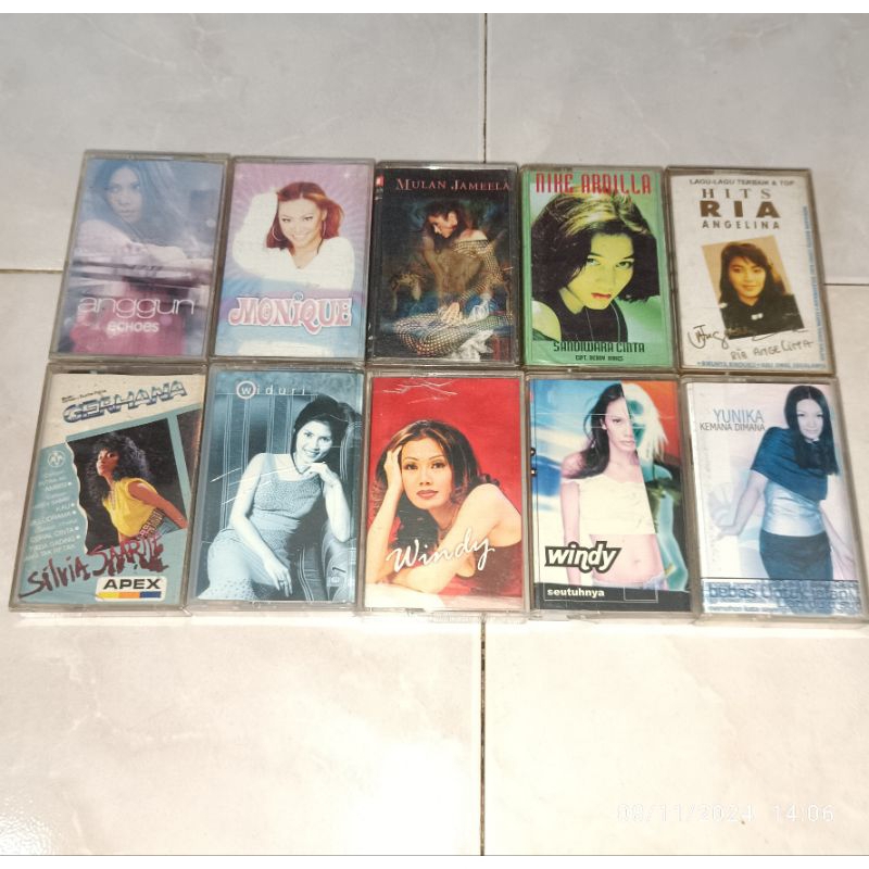 Kaset Pita Indonesia ANGGUN-Echoes / MONIQUE / MULAN JAMEELA / NIKE ARDILLA-Sandiwara Cinta / RIA AN