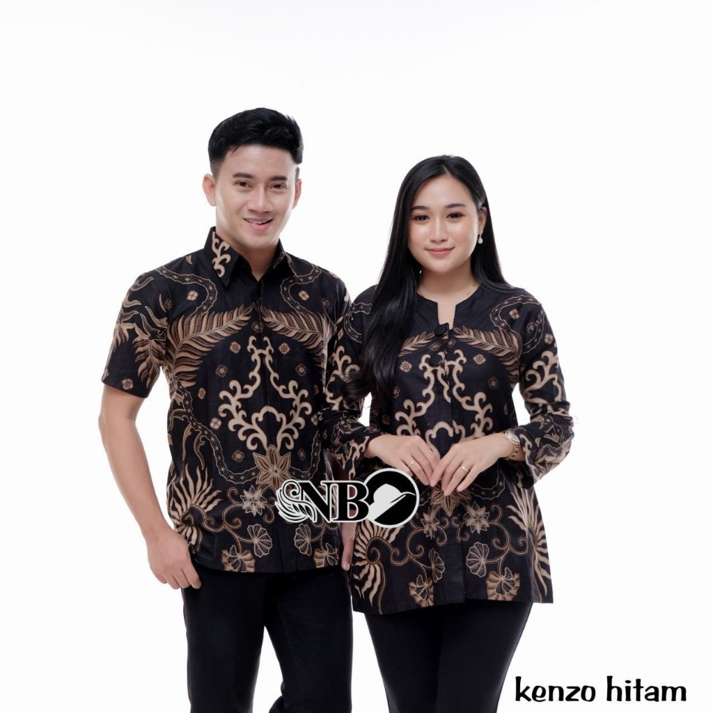 Batik Couple Blouse Wanita Kemeja Lengan Pendek Motif Kenzo Seragam Kantor Kondangan Terbaru - Arkan