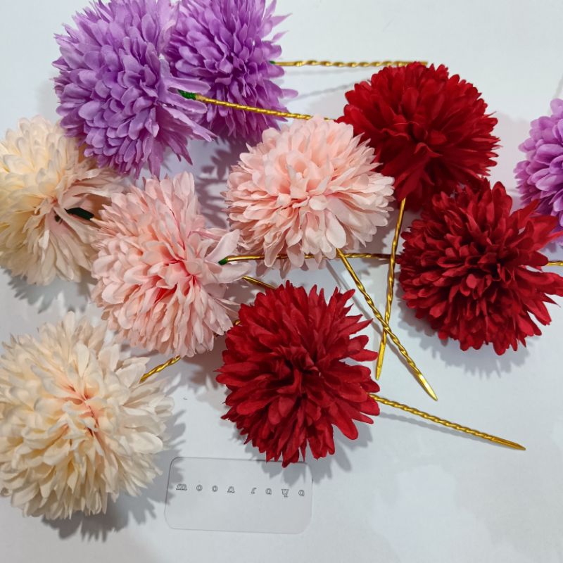 Bunga sanggul bali wanita cucuk sanggul bali / cucuk dandelion / cucuk semanggi pompom