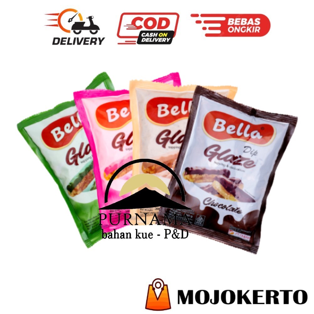 

BELLA GLAZE 200GR SACHET BANTAL BELA DIP COKLAT LELEH TOPING CELUPAN DONAT MARTABAK PISANG BRONIS