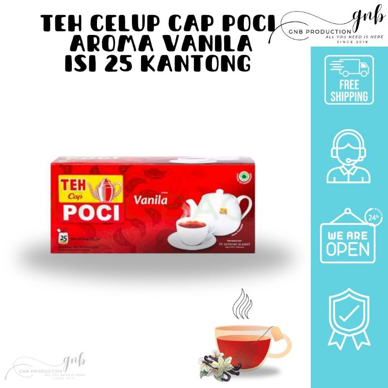 

TEH CELUP CAP POCI AROMA VANILA ISI 25 KANTONG