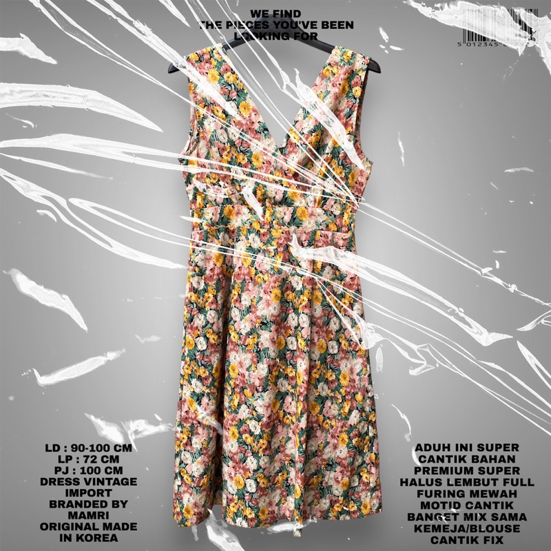 MAMRE ORIGINAL/DRESS IMPORT/KOREAN DRESS/OVERALL DRESS KOREAN STYLE KOREAN LOOK/OVERALL VINTAGE/DRES