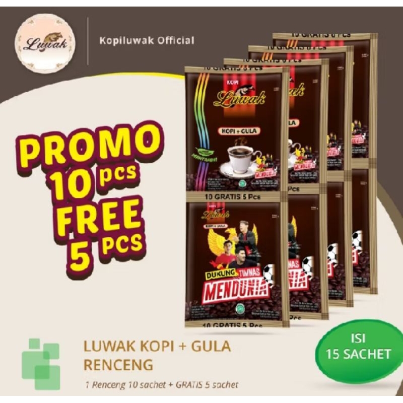 

HARGA GROSIRR!!! KOPI LUWAK Kopi+Gula 10pcs gratis 5pcs