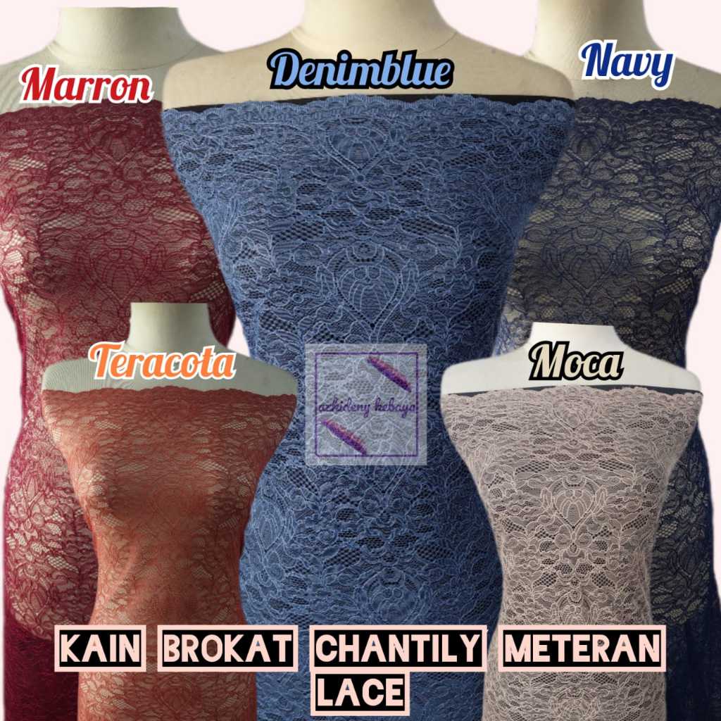 Kain Bahan Brokat Chantilly LACE METERAN ISI 50 CM
