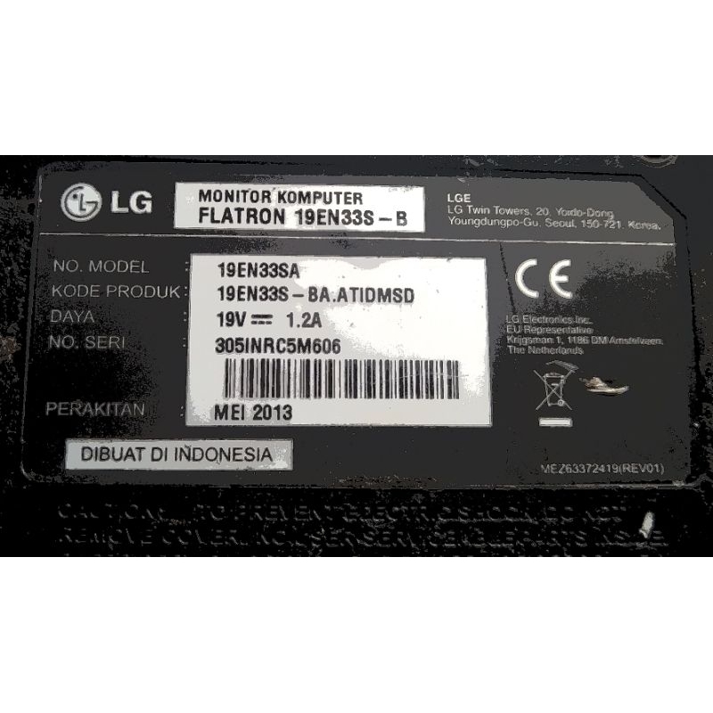 Kaki monitor LED LG 19EN33SA