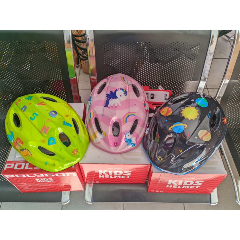 HELMET KIDS / HELM SEPEDA ANAK MERK POLYGON MOTIF BARU dan ORIGINAL SKATE BOARD, SEPATU RODA