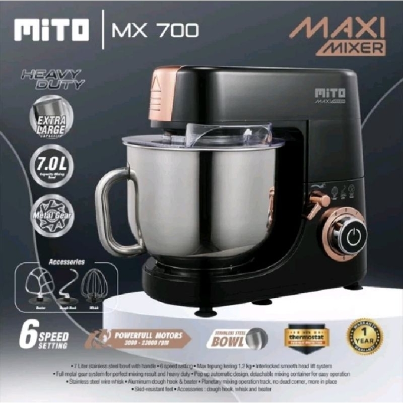 BATAM - MITO MX700 MX 700 maxi heavy duty standing mixer donat 7 liter