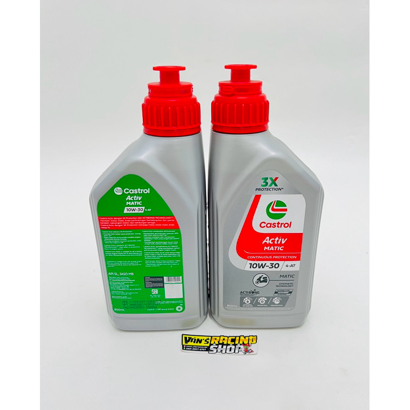 OLI CASTROL ACTIV MATIC 0,8 LITER 10W-30 API SL JASO MB ORI ORIGINAL 0.8 08 0 8 800ML 800 ML 10W 30 