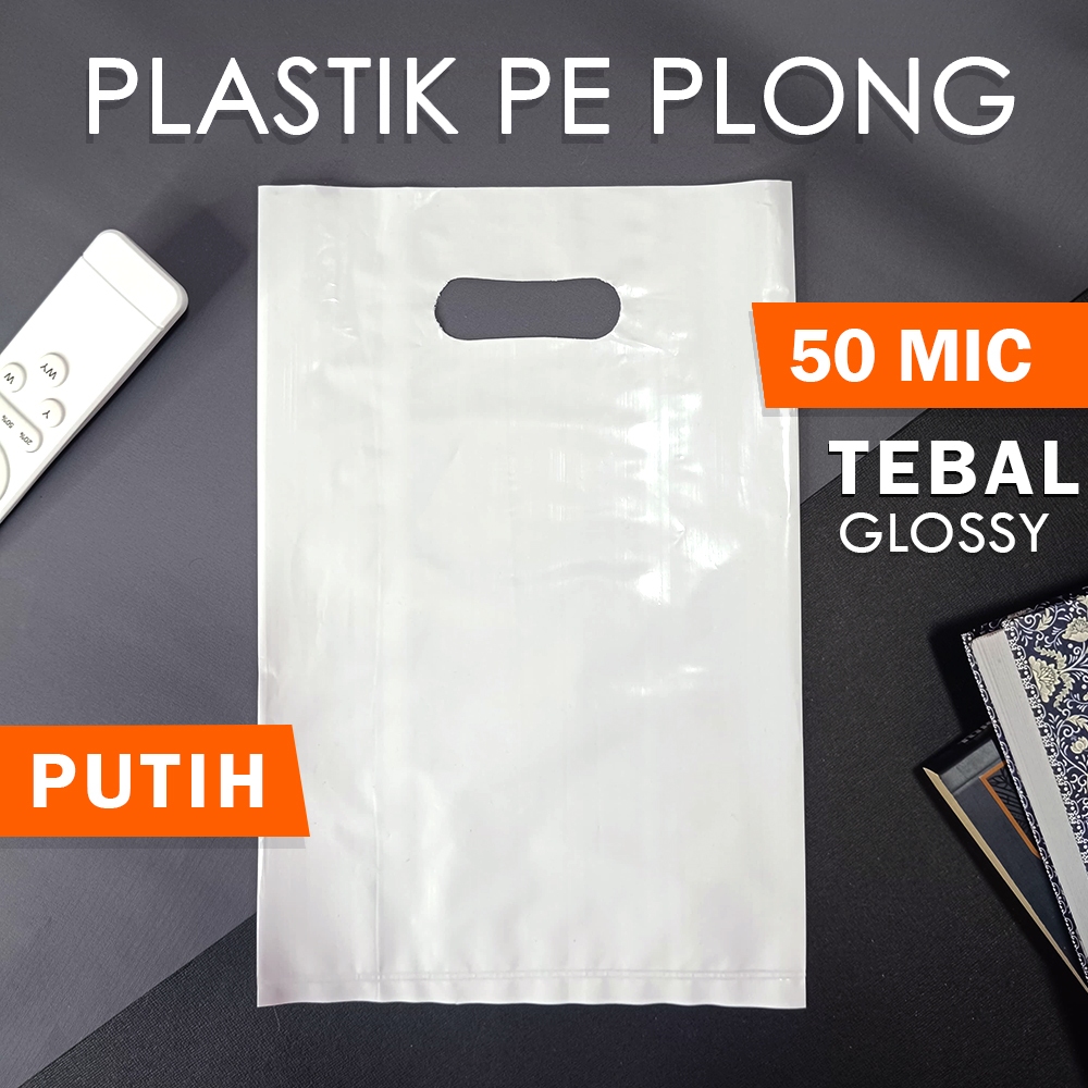 Plastik Plong PE Plastik Putih Oval ukuran 20x30 25x35 30x40 35x50 Kantong Plastik Olshop tebal 50 M