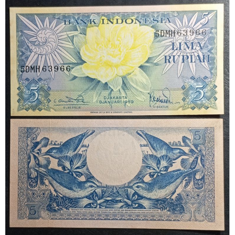 Uang kuno Indonesia 5 rupiah tahun 1959