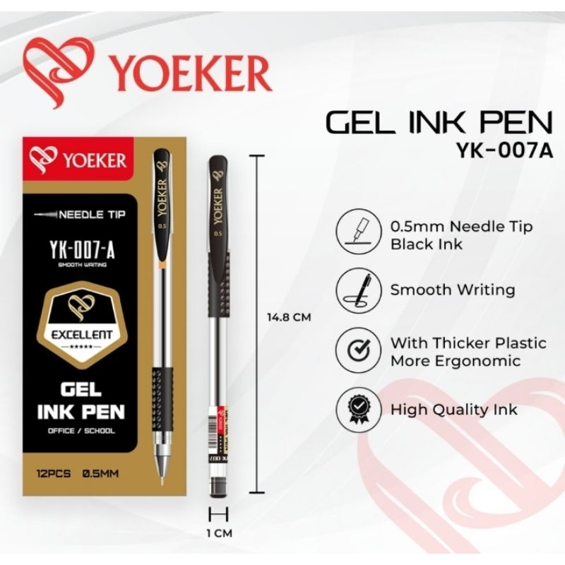 

Yoeker Pulpen Gel Pen YK-007 0.5