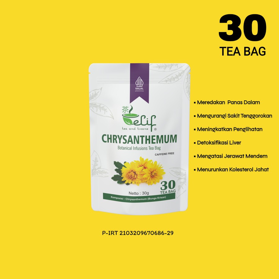 Chrysanthemum Tea : Teh Bunga Krisan Isi 30 Tea Bag
