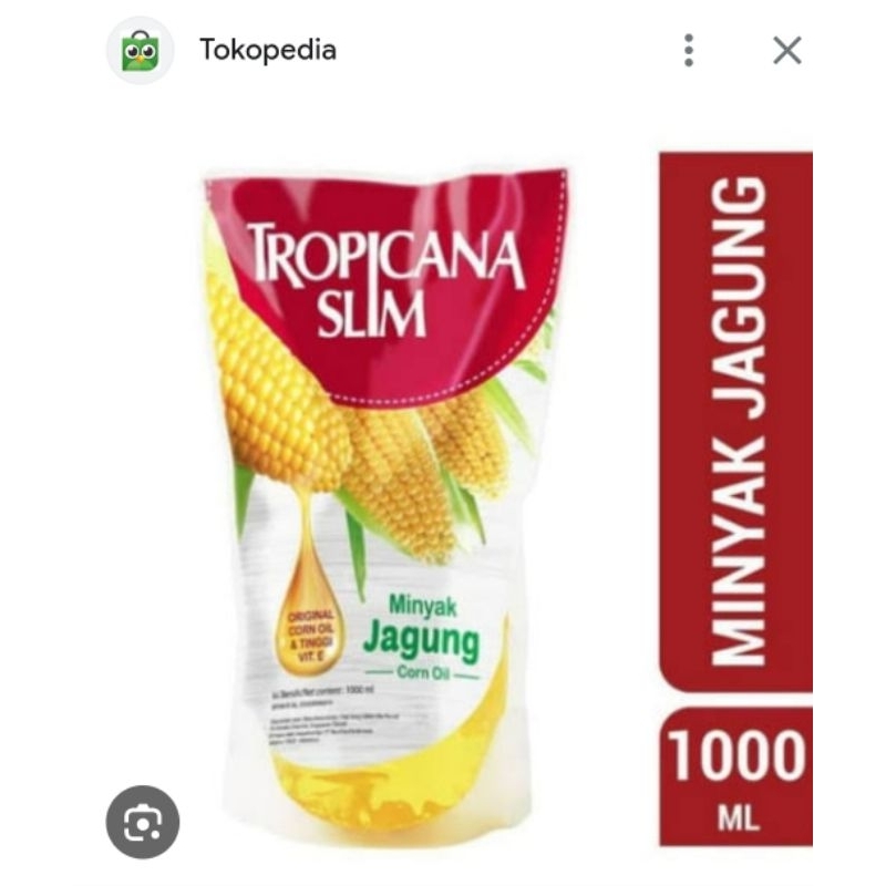 

Tropicana Slim Minyak Jagung Pouch 1 liter