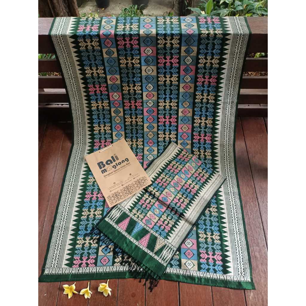 BALI MOGLONG - BUNDLE SONGKET PREMIUM SUTRA ALAM TANPA SAMBUNGAN MOTIF BEDEG BEDEGAN