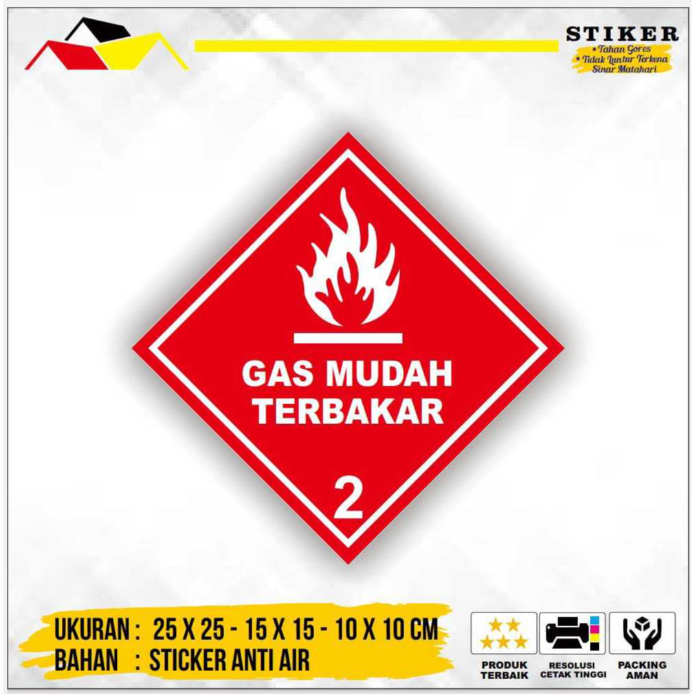 

Stiker Simbol Label K3 Limbah B3 Hazmat Gas Mudah Terbakar