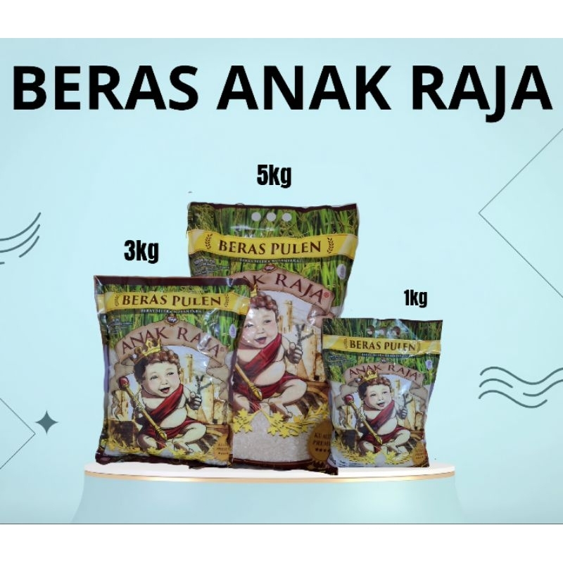 

Beras Anak Raja Premium Beras Pulen dan enak/5kg .3kg .1kg