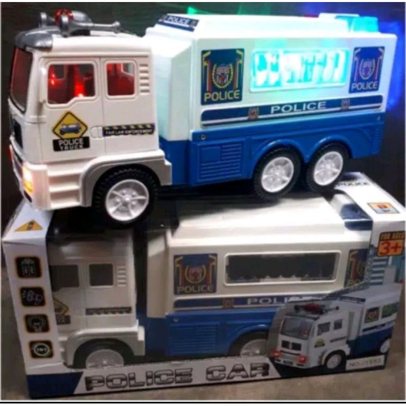 mainan mobil truck polisi box bersuara