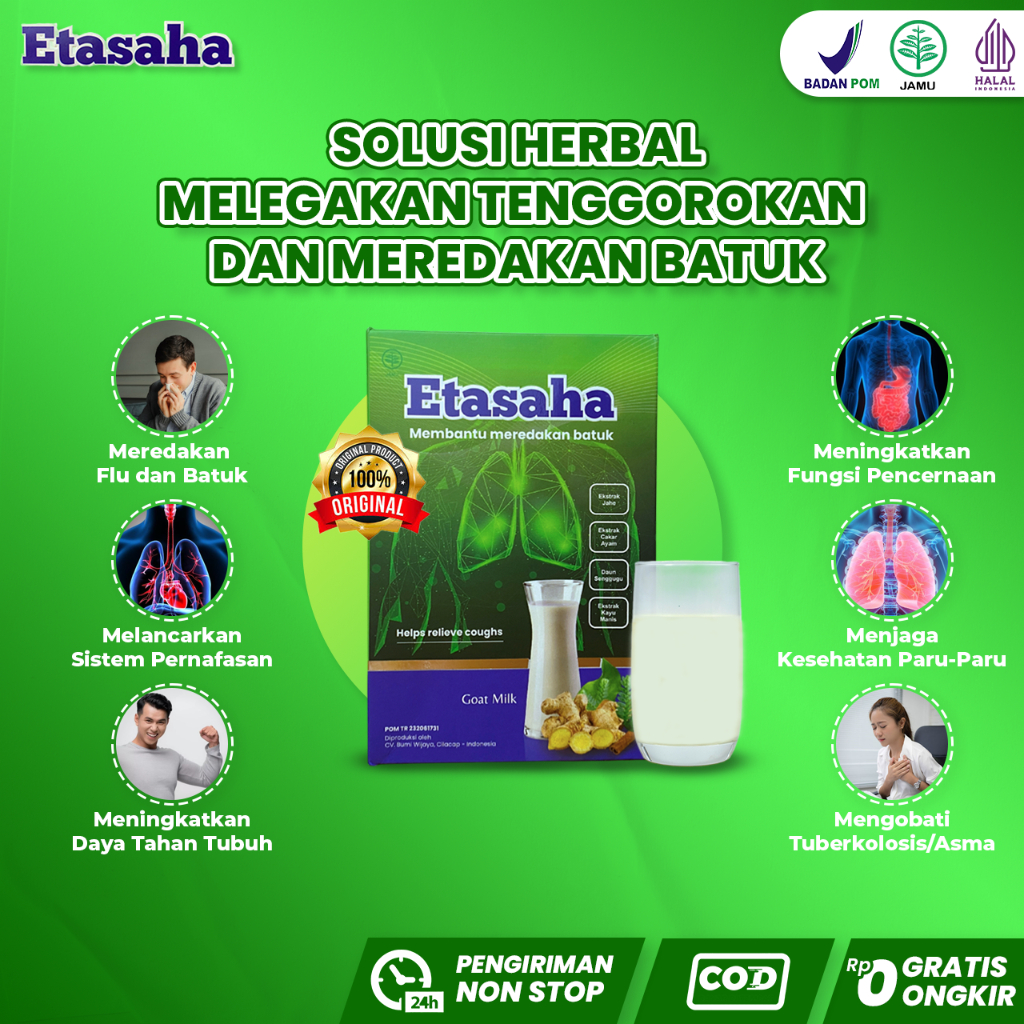 

ETASAHA - Susu Herbal Meredakan Batuk dan Melegakan Tenggorokan