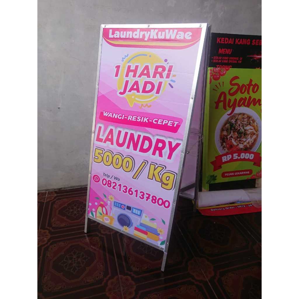Standing Banner Jualan Bahan Hollow Baja Ringan