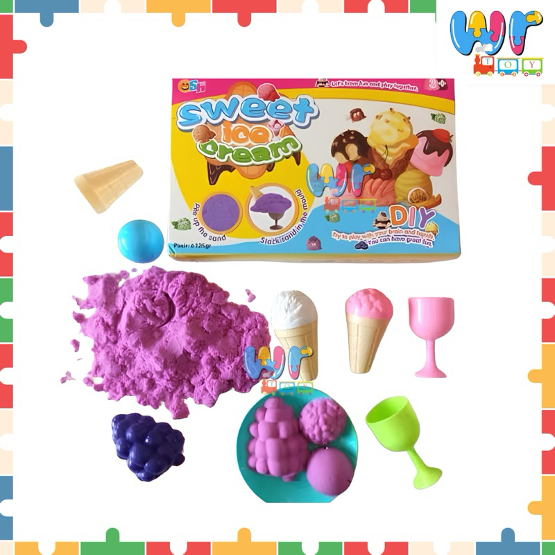 WR TOYS - Mainan Pasir Ice Cream / Mainan Pasir Pizza Diy / Mainan Pasir-Pasiran / Mainan Pasir Ajai