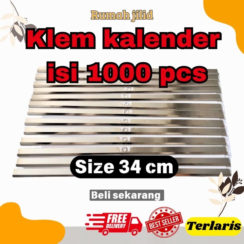 

klem Kalender/clip kalender uk 34 cm isi 1000 pcs