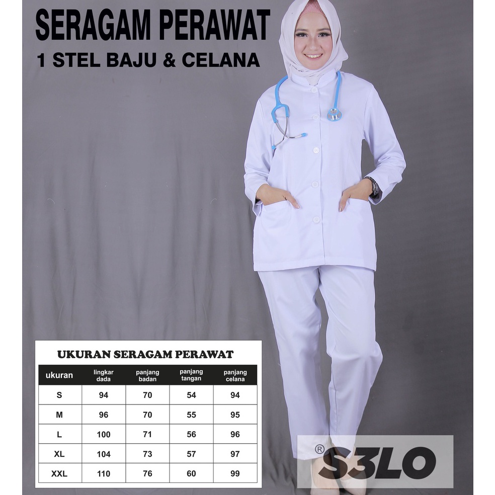 Terbaru Baju perawat Seragam Perawat Wanita Lengan Panjang Baju Perawat Wanita Lengan pendek Putih