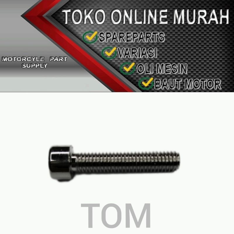 BAUT L M6X25 CROOM (KUNCI L 5MM, DRAT 10, PANJANG 2,5CM)